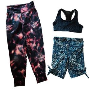 Girls Old Navy 3 lot-piece sports bundle-Joggers-bike shorts-sports bra. S (6-7)